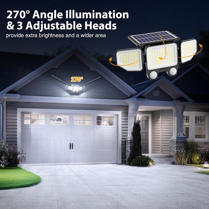 Onforu Solar Lights Outdoor, 3000LM Motion Sensor Security Flood Lights with Remote Control, 3 Modes, IP65 Waterproof Solar Powered for Yard, Pathway, Garden, Pool, Garage, 4 Pack - Image 3
